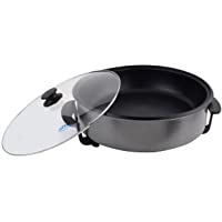 elta Germany 1026267 Elta - Sartén para pizza y fiestas (tamaño XXL)- Metal- Negro